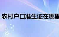 农村户口准生证在哪里办（准生证在哪里办）