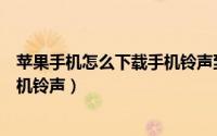 苹果手机怎么下载手机铃声到手机上（苹果手机怎么下载手机铃声）
