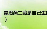 霍思燕二胎是自己生的吗（霍思燕的老公是谁）