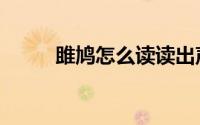 雎鸠怎么读读出声（雎鸠怎么读）