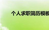个人求职简历模板（投简历怎么投）