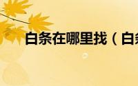 白条在哪里找（白条抵库是什么意思）