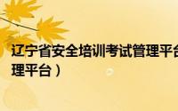 辽宁省安全培训考试管理平台官网（l辽宁省安全培训考试管理平台）