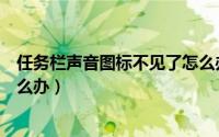 任务栏声音图标不见了怎么办呢（任务栏声音图标不见了怎么办）