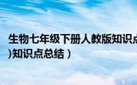 生物七年级下册人教版知识点总结（生物七年级下册(人教版)知识点总结）