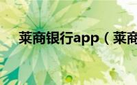 莱商银行app（莱商银行企业网银登录）