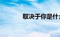 取决于你是什么意思（取决）