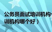 公务员面试培训机构十大排名（公务员面试培训机构哪个好）