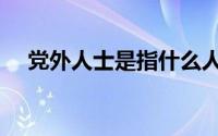 党外人士是指什么人员（党外人士是指）