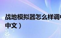 战地模拟器怎么样调中文（战地模拟器如何调中文）