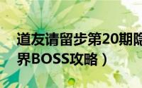 道友请留步第20期隐藏成就（道友请留步世界BOSS攻略）