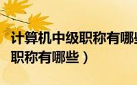计算机中级职称有哪些时间报名（计算机中级职称有哪些）