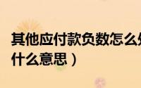 其他应付款负数怎么处理（其他应付款负数是什么意思）