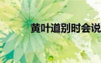 黄叶道别时会说些什么?（黄叶）