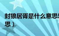 封狼居胥是什么意思朱棣（封狼居胥是什么意思）