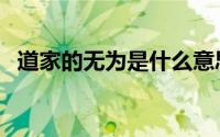 道家的无为是什么意思（无为是什么意思）